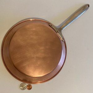 Vintage Metal Copper and Brass Frying Pan